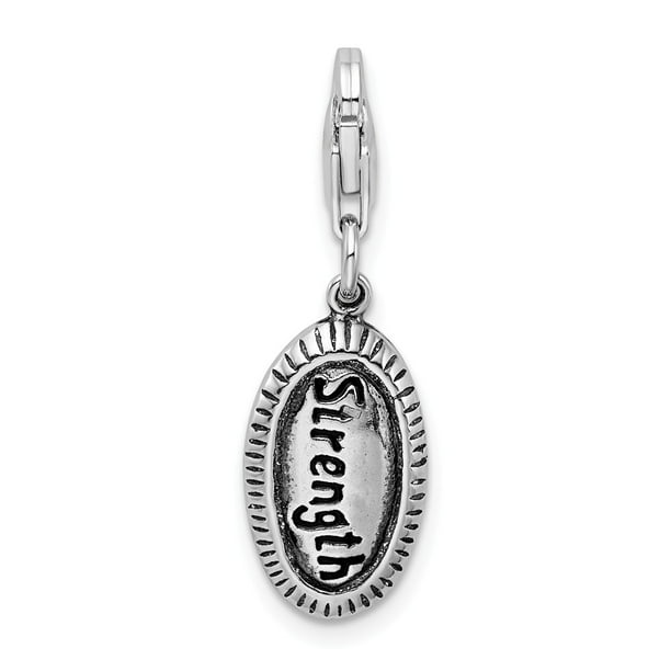 925 Sterling Silver Antiqued BELIEVE w/Lobster Clasp Charm 925 Sterling Silver Antiqued BELIEVE w/Lobster Clasp Charm